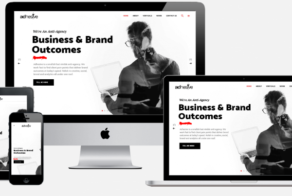 Showcase of Adhesive Agency Home Page shown in 4 devices