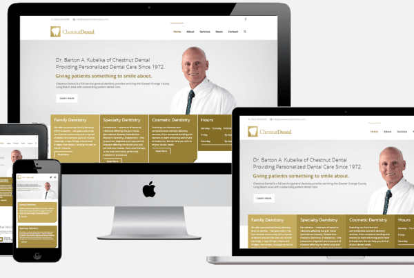 Showcase of Chestnut Dental Website Home Page
