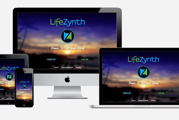 Showcase of LifeZynth Home Page shown in 4 devices